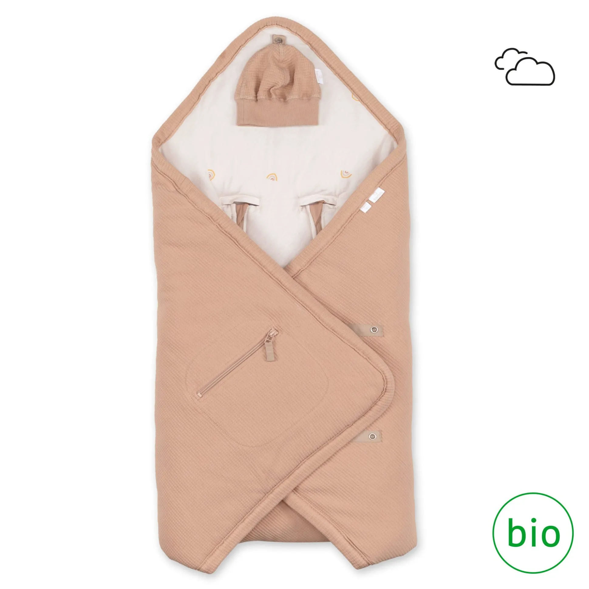 Biside Pady Waffle + Jersey Bio 0-12M Wafle Natural