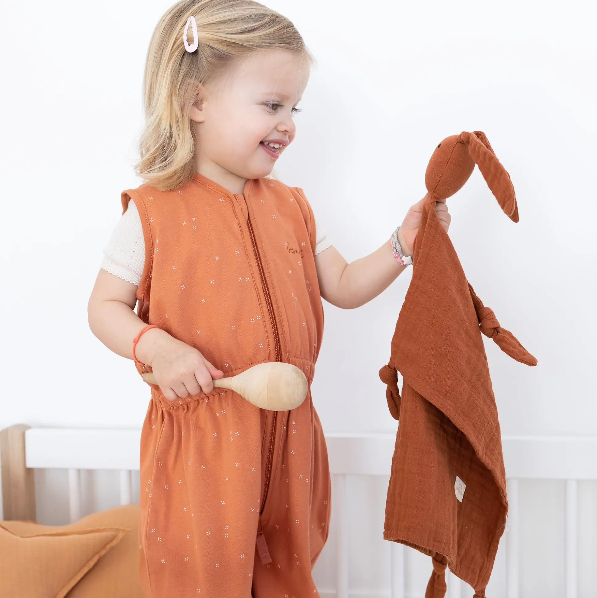 Bunny Katoen Mousseline 40X40 Cm Bunny Terracotta