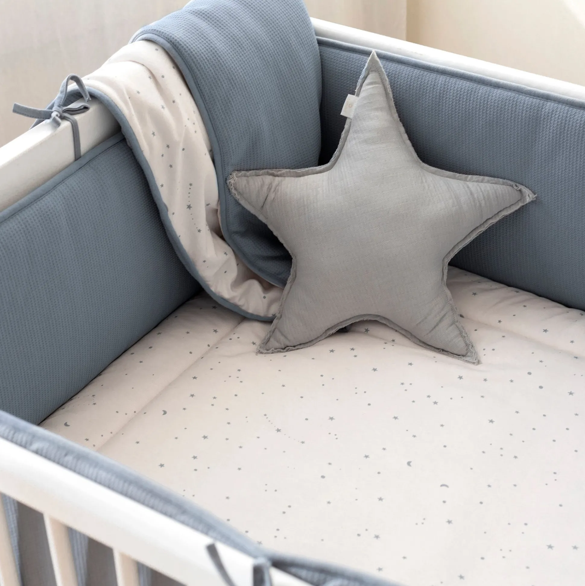 Combo Legger En Omrander Pady Waffle Bio + Jersey Bio 100X100Cm Wafle Stone