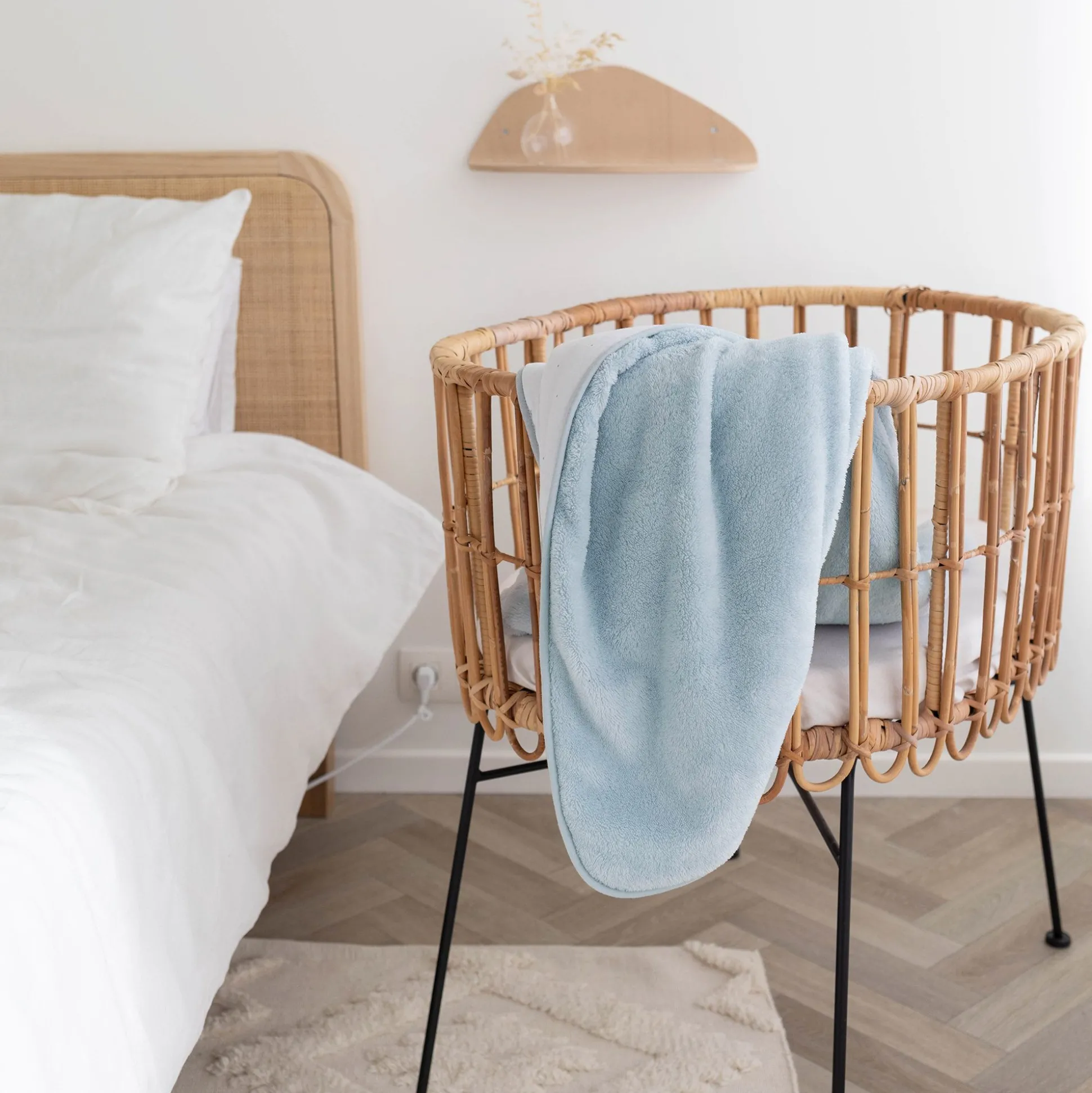 Deken Pady Jersey + Softy 75X100Cm Choux Blauw Grijs Tog 3