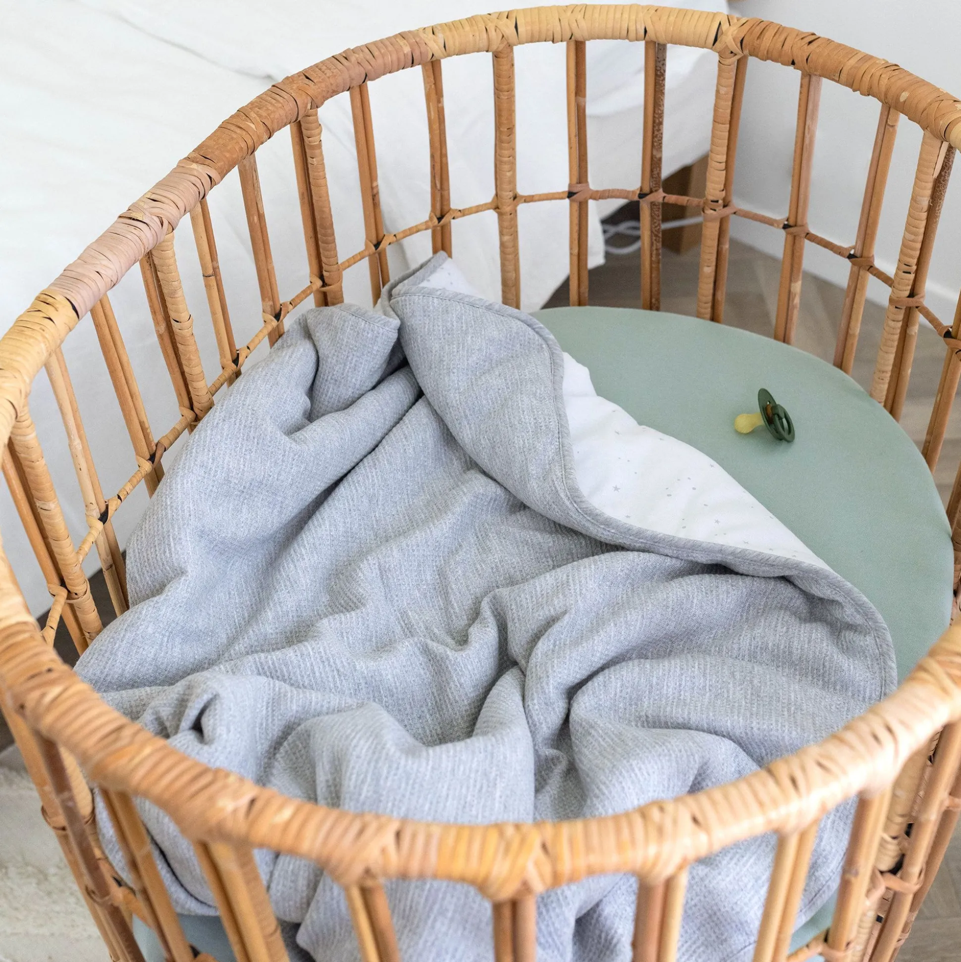 Deken Pady Waffle + Jersey Bio 75X100Cm Wafle Mix Grey Tog 3