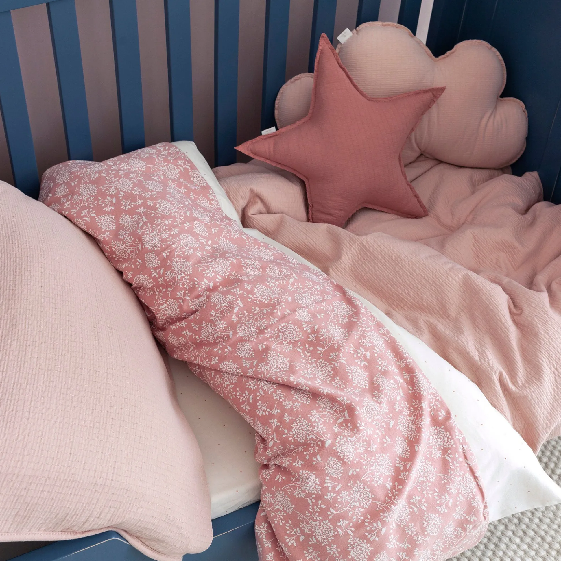 Hoeslaken Bed Jersey 60X120Cm Choux Small Dot Print Ecru