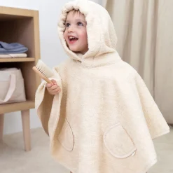 Poncho Terry 9-36M Bemini Cream