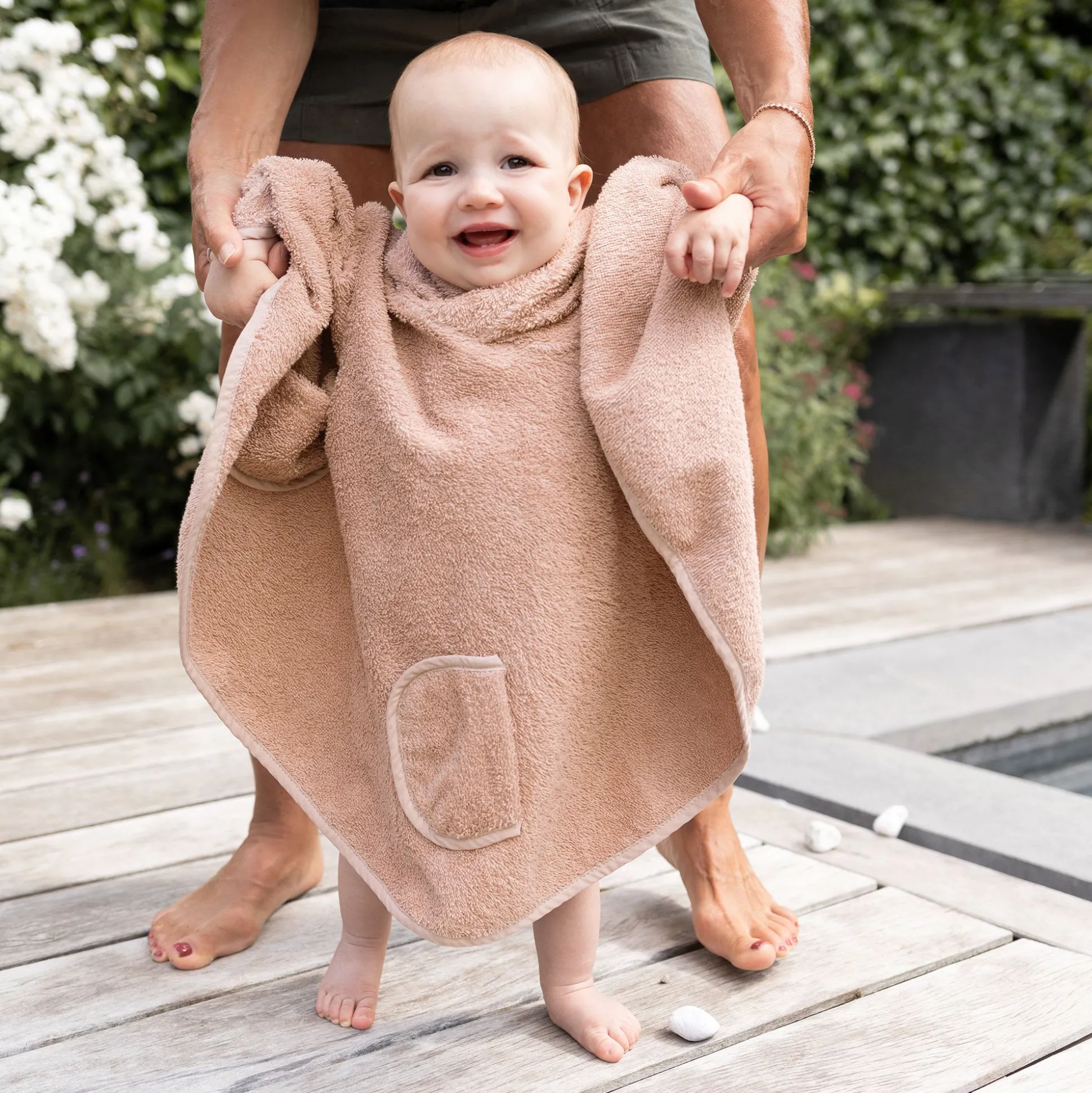 Poncho Terry 9-36M Bemini Natural