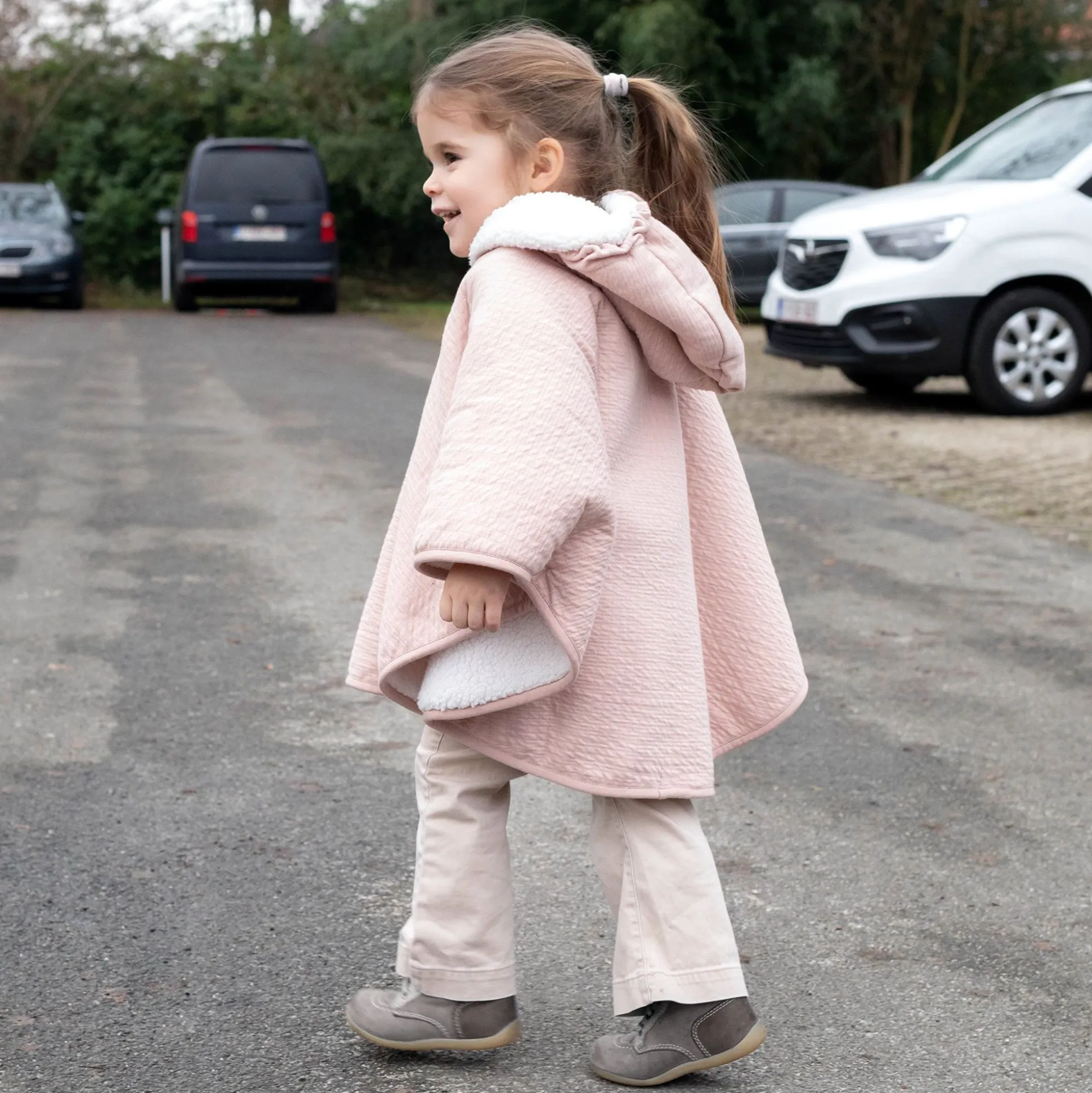 Reisponcho Tetra Jersey + Teddy 9-36M Cadum Blush